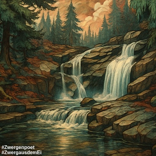 Ein kleiner Wasserfall im Wald.