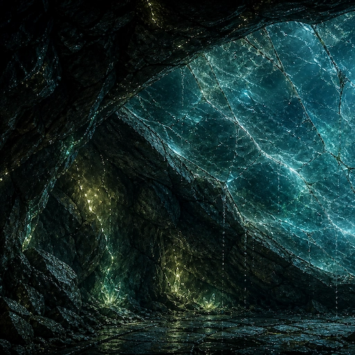 Im Inneren der H&ouml;hle zeigt die Quarzwand Risse. Meereswasser tropft hinein.